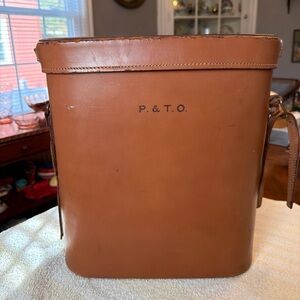 vintage Thermos By Thermos leather case (2) Thermoses, Metal Case 15”x 14”x 5”